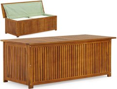 Garten Auflagenbox Holz - Holz Gartenbox XXL mit Innenplane aus Akazienholz mit einer Länge von 117cm